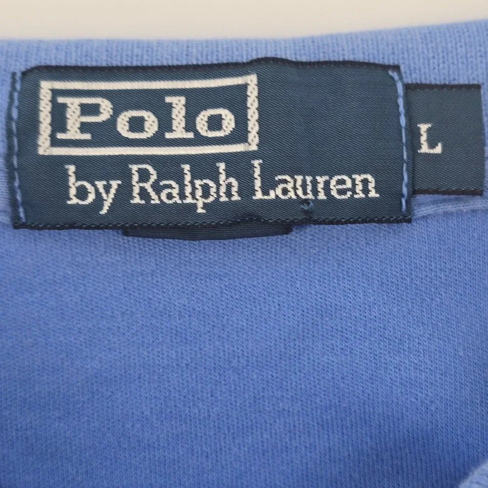 Polo Ralph Lauren Polo Shirt Mens Large Blue Yellow Pony Short Sleeve Jersey
